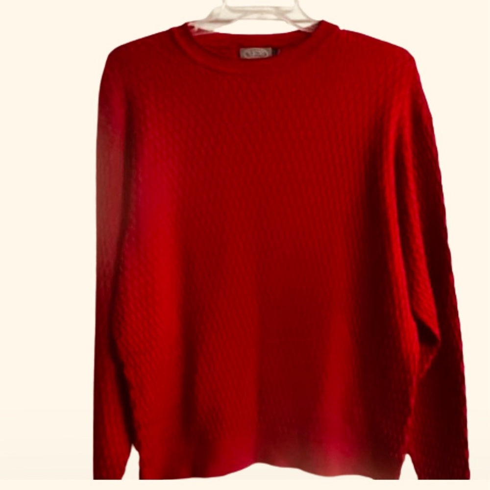 Talbots Men’s Vintage Pima Cotton LS Sweater Crew Neck Seed Stitch Cable Knit XL
